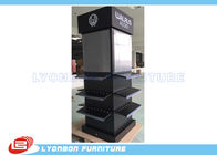 Four - Sides Black Stand Display MDF Dengan Digital Printing LOGO / Stick Graphics